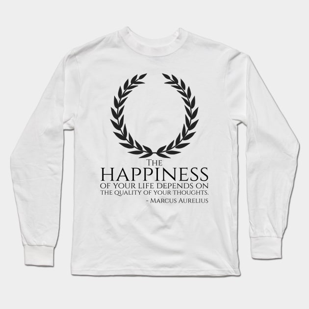 Stoic Philosophy Quote Caesar Marcus Aurelius Stoicism Long Sleeve T-Shirt by Styr Designs